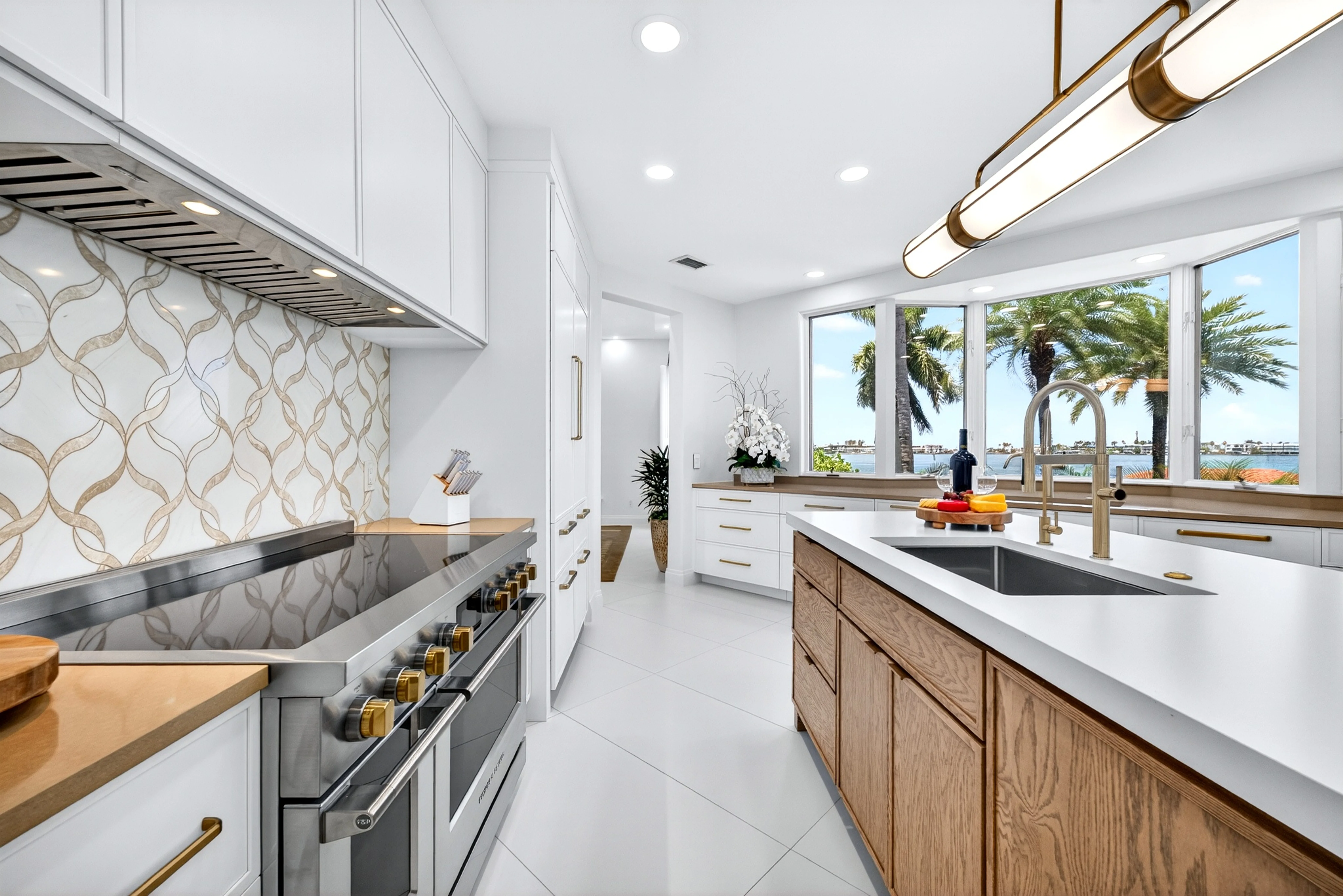 Galley side of the kitchen with induction range