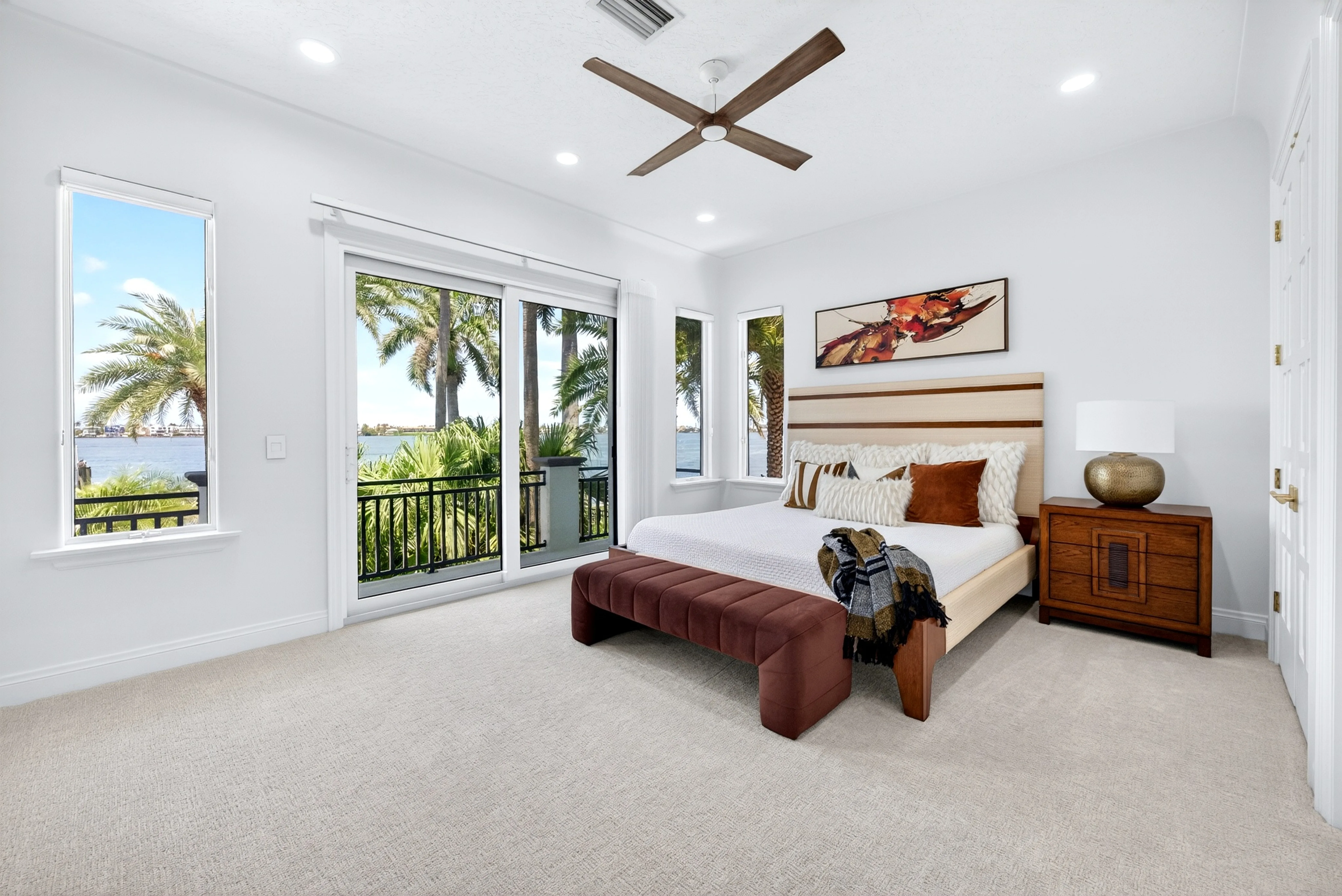 Guest suite opening to the upper terrace